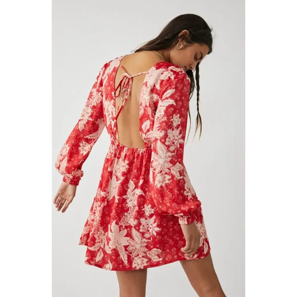 Free People Soli Boho Floral Mini Dress Size Large